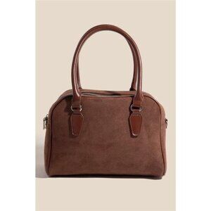 Fame Faux Leather Handle Boxy Handbag